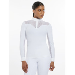 Polo da concorso LeMieux Emily a maniche lunghe Bianco