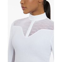 Polo da concorso LeMieux Emily a maniche lunghe Bianco