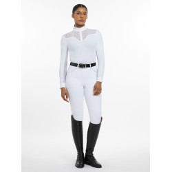 Polo da concorso LeMieux Emily a maniche lunghe Bianco