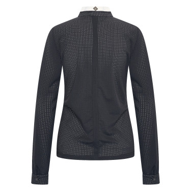Polo da concorso in mesh Imperial Riding Grandprix a maniche lunghe da donna Nero