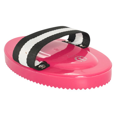Striglia in PVC con manico Imperial Riding Fucsia