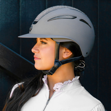 Casco Imperial Riding Olania Deluxe con visiera grande Grigio