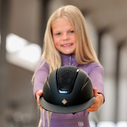 Casco Imperial Riding Olania Deluxe con visiera grande Nero glitter