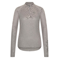 Polo a maniche lunghe Imperial Riding Parla donna Carbone di legna Grigio
