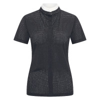 Polo da concorso in mesh Imperial Riding Grandprix a maniche corte da donna Nero