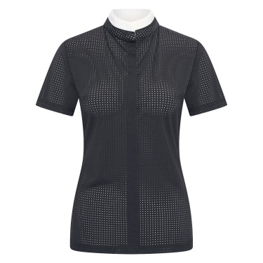 Polo da concorso in mesh Imperial Riding Grandprix a maniche corte da donna Nero