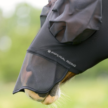 Maschera anti-mosche con naso Imperial Riding Trail ride Nero