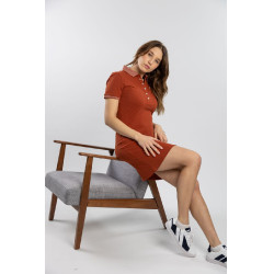 Abito Polo Harcour Dynamite Terracotta Arancione