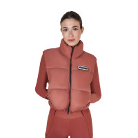 Gilet corto con zip da donna Equestro Sequoia Marrone