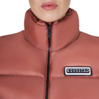 Gilet corto con zip da donna Equestro Sequoia Marrone