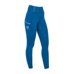Leggings aderenti da donna con grip completo Classic Equestro Blu corallo