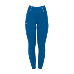 Leggings aderenti da donna con grip completo Classic Equestro Blu corallo