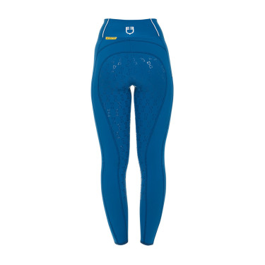 Leggings aderenti da donna con grip completo Classic Equestro Blu corallo