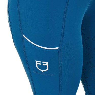 Leggings aderenti da donna con grip completo Classic Equestro Blu corallo