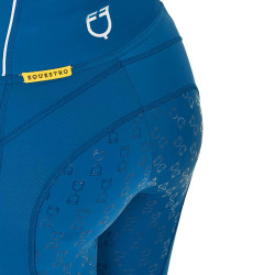 Leggings aderenti da donna con grip completo Classic Equestro Blu corallo