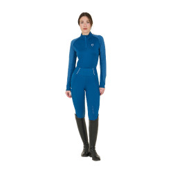 Leggings aderenti da donna con grip completo Classic Equestro Blu corallo