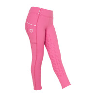 Leggings da bambina aderenti con grip e logo Equestro Rosa castello Leggings da bambina aderenti con grip e logo Equestro Rosa castello