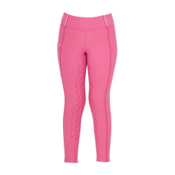 Leggings da bambina aderenti con grip e logo Equestro Rosa castello Leggings da bambina aderenti con grip e logo Equestro Rosa castello