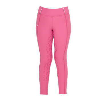 Leggings da bambina aderenti con grip e logo Equestro Leggings da bambina aderenti con grip e logo Equestro