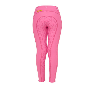 Leggings da bambina aderenti con grip e logo Equestro Leggings da bambina aderenti con grip e logo Equestro
