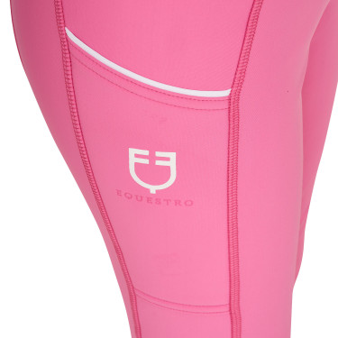 Leggings da bambina aderenti con grip e logo Equestro Leggings da bambina aderenti con grip e logo Equestro