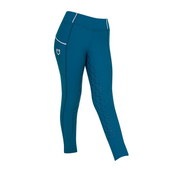 Leggings da bambina aderenti con grip e logo Equestro Leggings da bambina aderenti con grip e logo Equestro