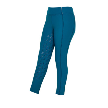 Leggings da bambina aderenti con grip e logo Equestro Leggings da bambina aderenti con grip e logo Equestro