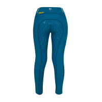 Legging fille cintré avec grip et logo Equestro Blanc / blanc
