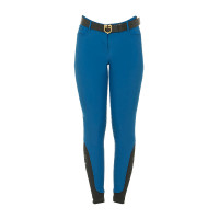 Pantaloni aderenti con grip da donna con logo Zenda Equestro Blu corallo