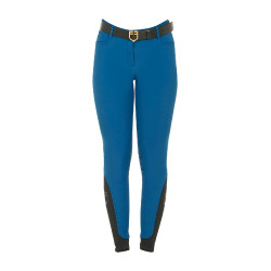 Pantaloni aderenti con grip da donna con logo Zenda Equestro Blu corallo