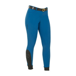 Pantaloni aderenti con grip da donna con logo Zenda Equestro Blu corallo