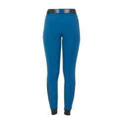 Pantaloni aderenti con grip da donna con logo Zenda Equestro Blu corallo
