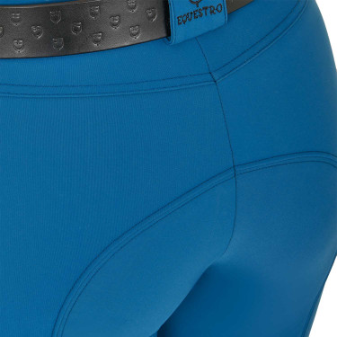 Pantaloni aderenti con grip da donna con logo Zenda Equestro Blu corallo