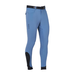 Pantaloni aderenti con grip integrale da uomo Aria Equestro Mare di Bering Blu Pantaloni aderenti con grip integrale da uomo Aria Equestro Mare di Bering Blu
