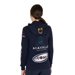 Felpa con cappuccio da donna con multi-logo nuovo Equestro Blazer marine Blu marino