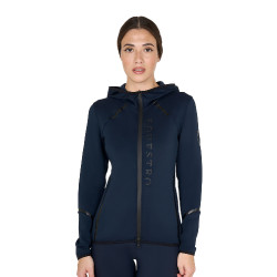 Felpa tecnica da donna in jersey con cerniera Equestro Blazer marine Blu marino
