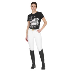 T-shirt in cotone Equestro donna Horse Lover Nero T-shirt in cotone Equestro donna Horse Lover Nero