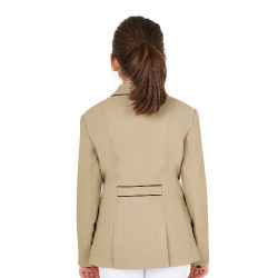 Giacca da concorso Equestro da bambina in tessuto tecnico Incenso Beige Giacca da concorso Equestro da bambina in tessuto tecnico Incenso Beige