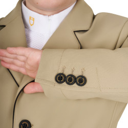 Giacca da concorso Equestro da bambina in tessuto tecnico Incenso Beige Giacca da concorso Equestro da bambina in tessuto tecnico Incenso Beige