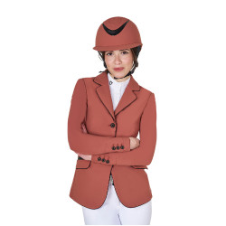 Giacca da concorso da donna in tessuto tecnico elasticizzato Equestro Sequoia Marrone Giacca da concorso da donna in tessuto tecnico elasticizzato Equestro Sequoia Marrone