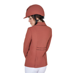 Giacca da concorso da donna in tessuto tecnico elasticizzato Equestro Sequoia Marrone Giacca da concorso da donna in tessuto tecnico elasticizzato Equestro Sequoia Marrone