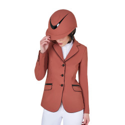 Giacca da concorso da donna in tessuto tecnico elasticizzato Equestro Sequoia Marrone Giacca da concorso da donna in tessuto tecnico elasticizzato Equestro Sequoia Marrone