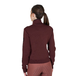 Giacca da donna Equestro in nylon e maglia con cerniera Marrone Giacca da donna Equestro in nylon e maglia con cerniera Marrone