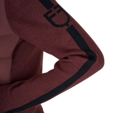 Giacca da donna Equestro in nylon e maglia con cerniera Marrone Giacca da donna Equestro in nylon e maglia con cerniera Marrone