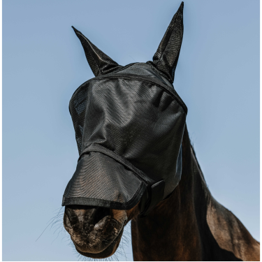 Maschera anti-mosche anti-UV Equithème Protec Nero