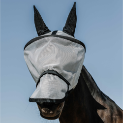 Maschera anti-mosche anti-UV Equithème Protec Argentato Argento