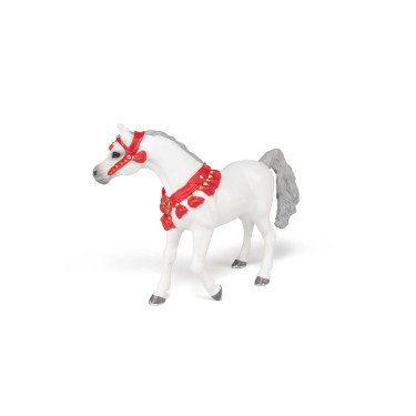 Cavallo Arabo bianco in tenuta da parata Papo Cavallo Arabo bianco in tenuta da parata Papo