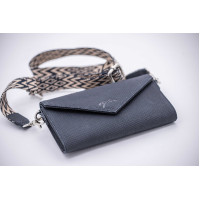 Phone Pocket Pénélope in pelle traforata nera Nero Phone Pocket Pénélope in pelle traforata nera Nero