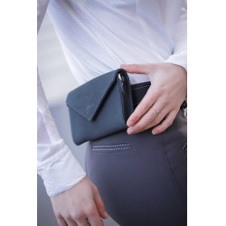 Phone Pocket Pénélope in pelle traforata nera Nero