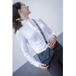 Phone Pocket Pénélope in pelle traforata nera Nero